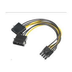 AKASA Adaptér 4 pin Molex na 6+2pin PCIe, 15 cm