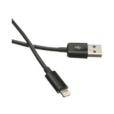 Kabel C-TECH USB 2.0 Lightning (IP5 a vyšší) nabíjecí a synchronizační kabel, 1m, černý