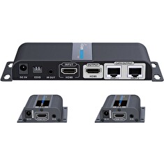 PremiumCord HDMI 1-2 splitter+extender po CAT6/6a/7, FULL HD, 3D