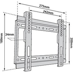 TB TV wall mount TB-250 up to 42", 40kg max VESA 200x200