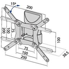 TB TV wall mount TB-152 up to 42", 20kg max VESA 200x200