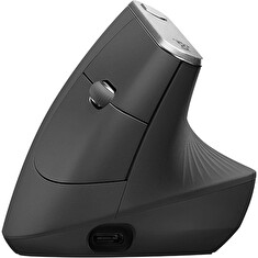 Logitech MX/Vertikální/Optická/Pro praváky/4 000 DPI/Drátová+bezdrátová/Černá