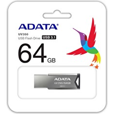 ADATA UV350/64GB/USB 3.1/USB-A/Stříbrná