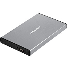 Externí box pro HDD 2,5" USB 3.0 Natec Rhino Go, šedý, hliníkové tělo