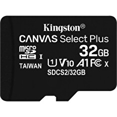 Kingston paměťová karta 32GB Canvas Select Plus microSDHC 100R A1 C10 Card + ADP