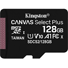 Kingston paměťová karta 128GB Canvas Select Plus microSDXC 100R A1 C10 Card