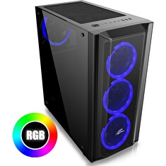 EVOLVEO Ptero Q1/Midi Tower/Transpar./Černá