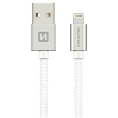 Swissten Datový Kabel Textile Usb / Lightning 1,2 M Stříbrný