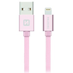 Swissten Datový Kabel Textile Usb / Lightning 1,2 M Růžovo/Zlatý