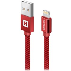 Swissten Datový Kabel Textile Usb / Lightning 1,2 M Červený