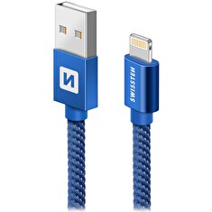 Swissten Datový Kabel Textile Usb / Lightning 2,0 M Modrý