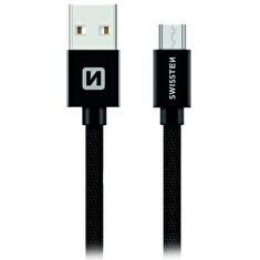 Swissten Datový Kabel Textile Usb / Micro Usb 3,0 M Černý