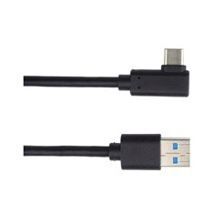 PremiumCord Kabel USB typ C/M zahnutý konektor 90° - USB 3.0 A/M, 50cm