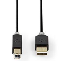 Nedis CCBW60100AT20 - USB 2.0 kabel | A Zástrčka - B Zástrčka | 2 m | Antracit