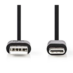 Nedis CCGP60600BK01 - USB 2.0 kabel | Typ-C Zástrčka - A Zástrčka | 0,1 m | Černá barva