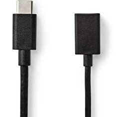 Nedis CCGB61710BK02 - USB 3.0 Kabel | Typ-C Zástrčka - A Zásuvka | 0,15 m | Černá barva