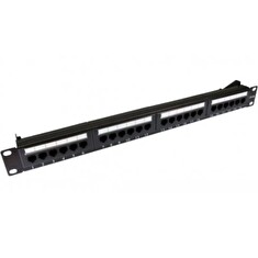 OPTIX UTP Patch panel Cat.6, 24 port, 1U, black, Certifikován