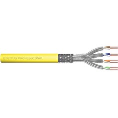 DIGITUS Instalační kabel CAT 7A S-FTP, 1500 MHz Dca, AWG 22/1, kroužek 100 m, SX, žlutá