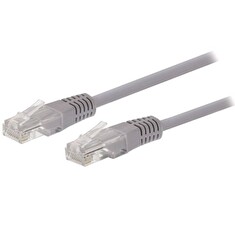 Kabel C-TECH patchcord Cat5e, UTP, šedý, 3m