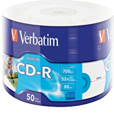 VERBATIM CD-R 700MB, 52x, printable, wrap 50 ks