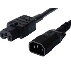 PremiumCord Kabel síťový prodlužovací, IEC320 C14 - C15, 2m