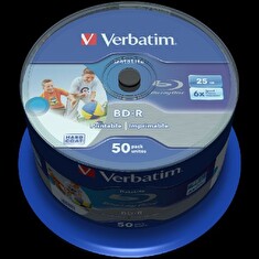 VERBATIM BD-R SL DataLife 25GB, 6x, printable, spindle 50 ks