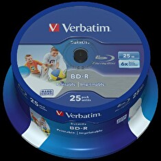 VERBATIM BD-R SL DataLife 25GB, 6x, printable, spindle 25 ks