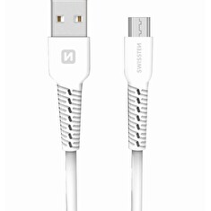 SWISSTEN DATOVÝ KABEL USB / MICRO USB 1,0 M BÍLÝ