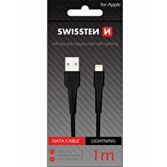 SWISSTEN DATOVÝ KABEL USB / LIGHTNING 1,0 M ČERNÝ