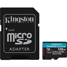 Kingston Canvas Go Plus A2/micro SDXC/128GB/170MBps/UHS-I U3 / Class 10/+ Adaptér