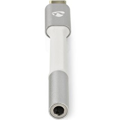 Nedis CCTB65950AL008 - USB-C Adaptér | USB-C Zástrčka – 3,5 mm Zásuvka | 0,08 m | Hliníkový