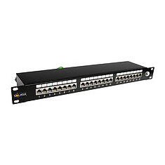 Solarix 19" Patch panel Solarix 24 x RJ45 CAT6 STP černý 1U