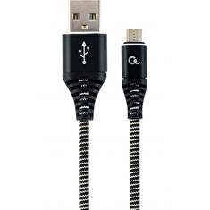 GEMBIRD CABLEXPERT Kabel USB 2.0 AM na MicroUSB (AM/BM), 1m, opletený, černo-bílý, blister, PREMIUM QUALITY