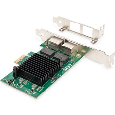 Digitus Karta Gigabit Ethernet PCI Express, dvouportová 32bitový držák s nízkým profilem, čipová sada Intel