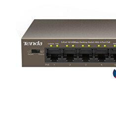 Tenda TEF1105P-4-63W - PoE AT Switch 63Watt, 5xRJ45 Switch s 4xPoE 802.3at, 10/100Mbps,Kov