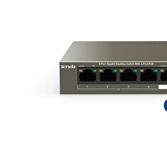 Tenda TEG1105P-4-63W - PoE AT Switch 63Watt, 5xRJ45 GLAN, Switch s 4xPoE 802.3at, 10/100/1000 Mbps,Kov