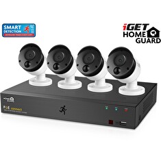 iGET HOMEGUARD HGNVK85304 - systém s PoE napájením, 8-kanálové NVR + 4x HGNVK930CAM FullHD kamera