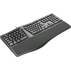 C-TECH klávesnice KB-113E USB, ERGO, černá, CZ/SK