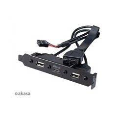 AKASA - USB 3.1 gen 1 typ C a 2xTyp A 2.0 záslepka