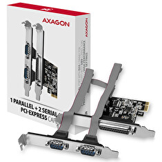 AXAGON PCEA-PSN, PCIe řadič - 1x paralelní (LPT) + 2x sériový port (RS232) 250 kbps, vč. LP