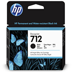 HP 712 Inkoustová náplň černá (80ml), 3ED71A