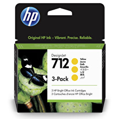 HP 712 Ink. náplň žlutá, trojbalení, 3ED79A