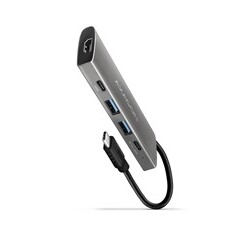 AXAGON HMC-5G2, USB 10Gbps hub, porty 2x USB-A, 2x USB-C, HDMI 4k/60, PD 100W, kabel USB-C 13cm