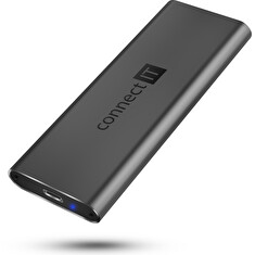 CONNECT IT AluSafe externí box pro SSD disky M.2 NVMe, 10 Gbps, USB-C, ANTRACITOVÝ