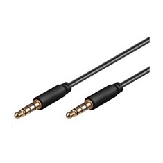 PREMIUMCORD Kabel Jack 3.5mm 4 pinový M/M 2m pro Apple iPhone, iPad, iPod