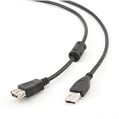 Kabel GEMBIRD USB A-A 3m 2.0 prodlužovací HQ s ferritovým jádrem