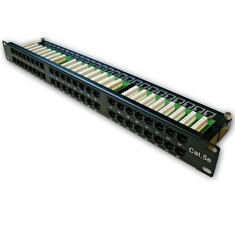 DATACOM Patch panel 19" UTP 48 port CAT5E LSA 1U BK (6x8p)