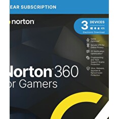 NORTON 360 FOR GAMERS 50GB CZ 1 USER 3 zařízení na 12 měsíců