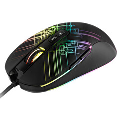 C-TECH herní myš Dusk (GM-27L), casual gaming, 3200 DPI, 5 RGB módů podsvícení, USB