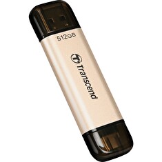 Transcend 512GB JetFlash 930C, USB-C/USB 3.2 (Gen 1) duální flash disk, 420MB/s R, 400MB/s W, zlatý